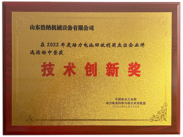 动力电池回收与梯次利用联盟-技术创新奖